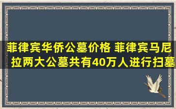 菲律宾华侨公墓价格 菲律宾马尼拉两大公墓共有40万人进行扫墓